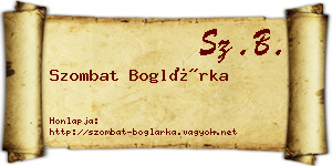 Szombat Boglárka névjegykártya